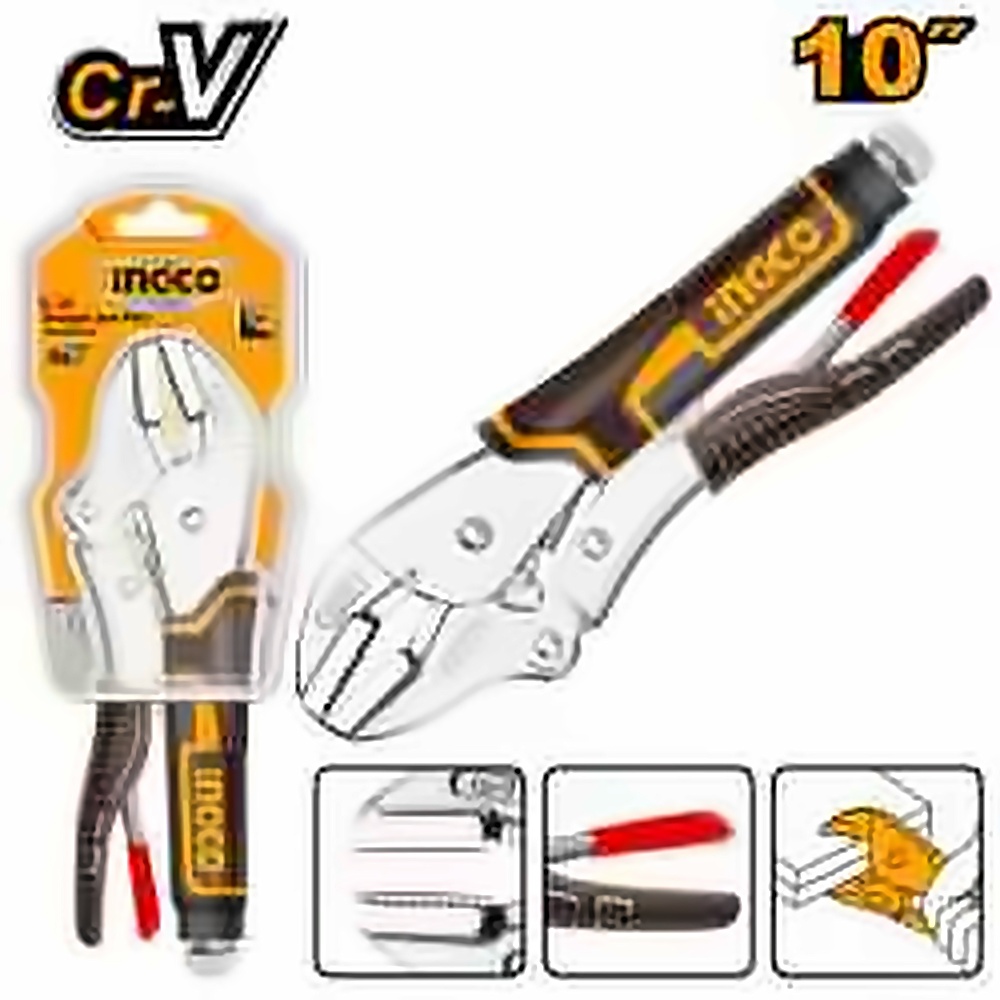 INGCO CR.V STRAIGHT JAW LOCKING PLIER 10" HSJP0210