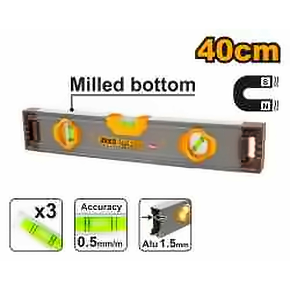 INGCO 40CM MAGNETIC SPIRIT LEVEL HSL38040M