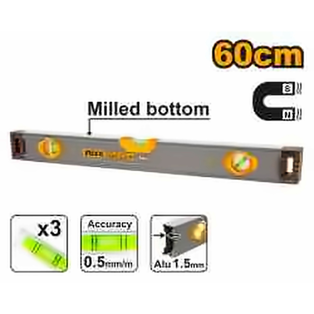 INGCO 60CM MAGNETIC SPIRIT LEVEL HSL38060M