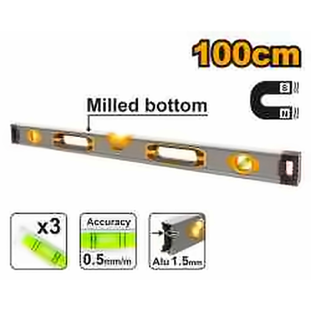 INGCO 100CM MAGNETIC SPIRIT LEVEL HSL38100M