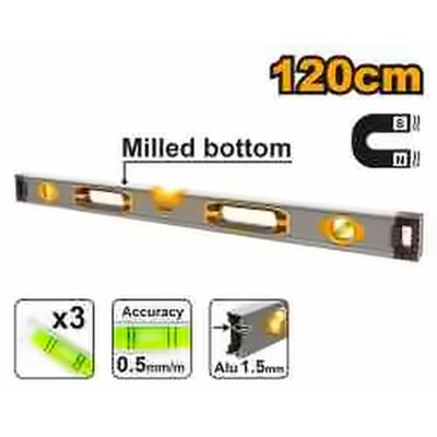 INGCO 120CM MAGNETIC SPIRIT LEVEL HSL38120M