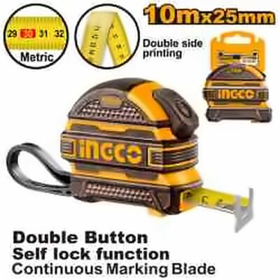 INGCO 10M X 25MM STEEL MEASURING TAPE INDUSTRIAL HSMT081025-1