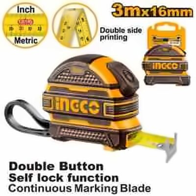 INGCO 3M X 16MM STEEL MEASURING TAPE HSMT08316