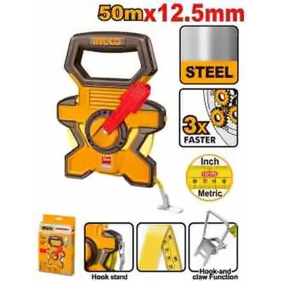 INGCO FAST REWIND STEEL MEASURING TAPE 50M/165FT HSMT0850