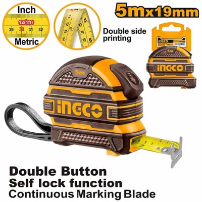 INGCO 5M X 19MM STEEL MEASURING TAPE HSMT08519