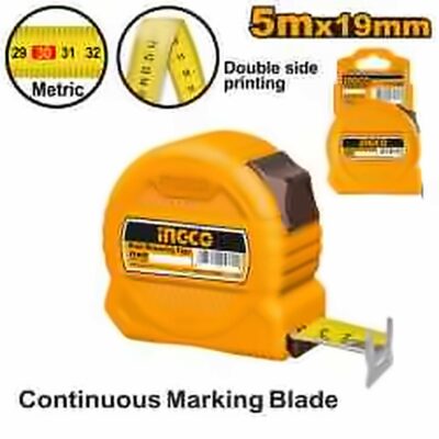 INGCO 5M X 19MM STEEL MEASURING TAPE INDUSTRIAL HSMT39519-1