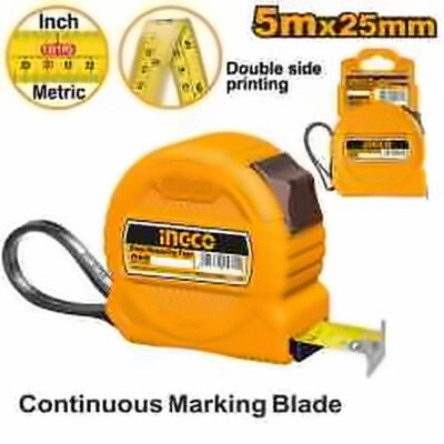 INGCO 5M X 25MM STEEL MEASURING TAPE HSMT39525