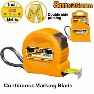 INGCO 8M X 25MM STEEL MEASURING TAPE HSMT39825