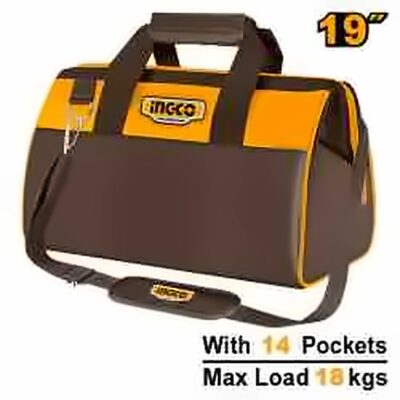 INGCO 19 INCH TOOL BAG WITH 6 POCKETS OUTSIDE + 8 INSIDE HTBG281928