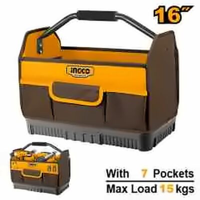 INGCO 16 INCH INDUSTRIAL GRADE TOOL BAG 410X230X320MM HTBGL04
