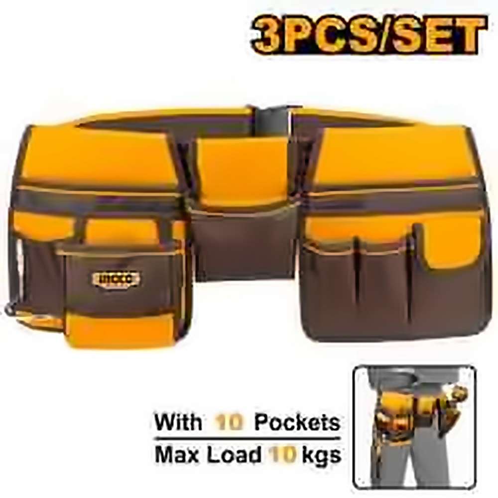 INGCO 10 POCKETS TOOL POUCH WITH ADJ. WAIST BELT HTBP020328
