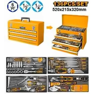 INGCO 136PCS TOOL CHEST SET HTCS261368