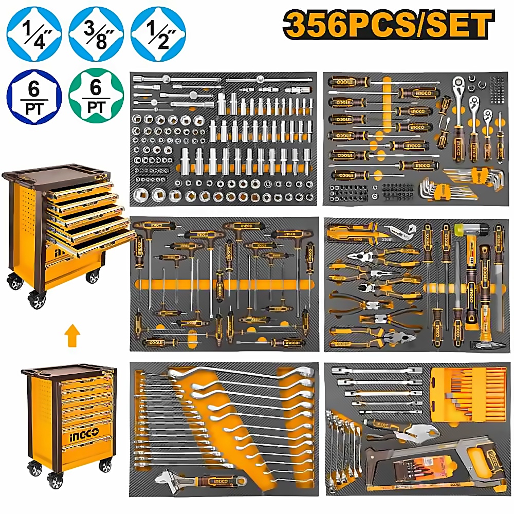 INGCO 356PCS MECHANICS TOOL CHEST SET HTCS273561