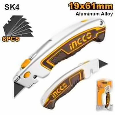 INGCO UTILITY KNIFE W/6 SK5 BLADES HUK6128