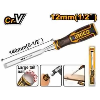 INGCO BEVEL EDGE WOOD CHISEL 12MM (1/2") CR-V HWC0812