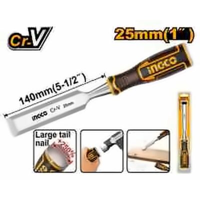 INGCO BEVEL EDGE WOOD CHISEL 25MM (1") CR-V HWC0825