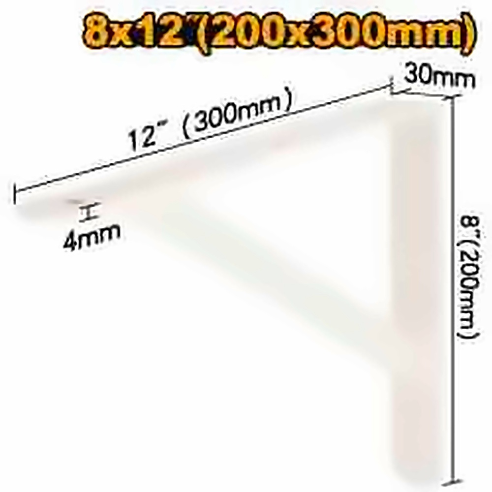 INGCO HEAVY DUTY SHELF BRACKETS 8"X12" (200X300MM) IHDSB0812
