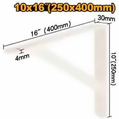 INGCO HEAVY DUTY SHELF BRACKETS 10X16 INCH (250X400MM) IHDSB1016