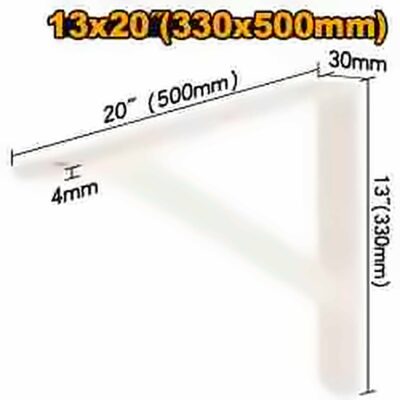 INGCO HEAVY DUTY SHELF BRACKETS 13X20 INCH (330X500MM) IHDSB1320