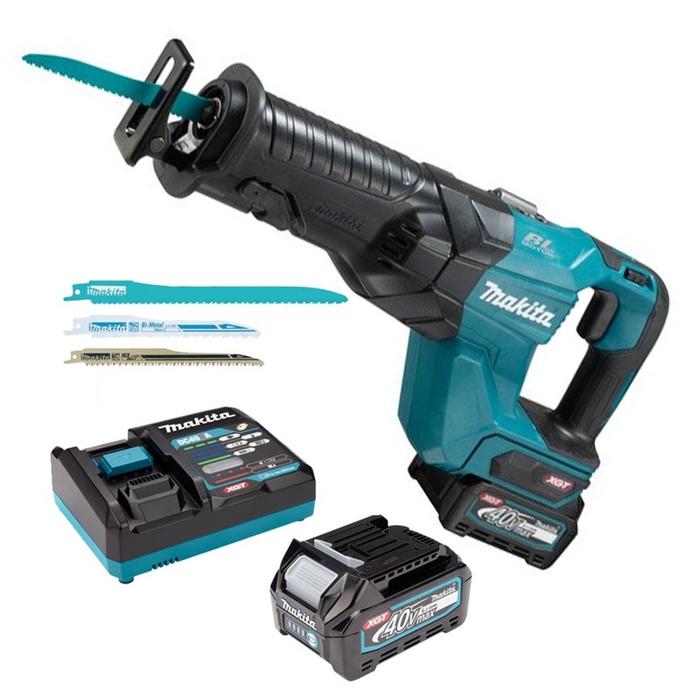 MAKITA JR001GM201 DC RECIPRO SAW 40V BL (2PCS 4.0AH BATTERY, 1PC CHARGER)