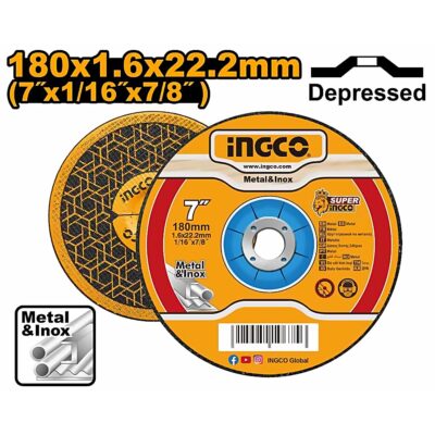 INGCO ABRASIVE CUTTING DISC 180X1.6MM INOX MCD161802