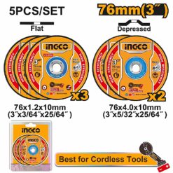INGCO 5 PCS/SET 76MM ABRASIVE CUTTING GRINDING DISC FOR CAGLI7601, MCD303768