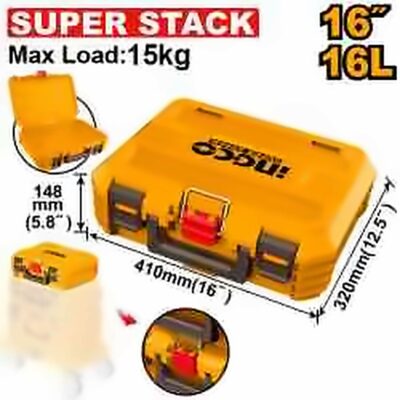 INGCO 16" STACKABLE TOOL BOX 410X320X148MM PBXS101