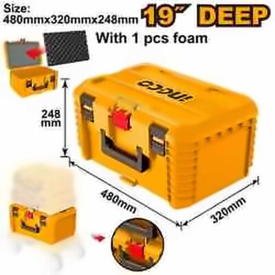 INGCO 19" STACKABLE DEEP TOOL BOX 480X320X248MM PBXS103