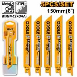 INGCO 5 PCS BI-METAL RECIPRO SAW BLADE 6"X18T RSB922EF