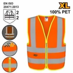 INGCO REFLECTIVE VEST W/2POCKET FLUORESCENT ORANGE EN471 CLASS 2 XL RV82XL