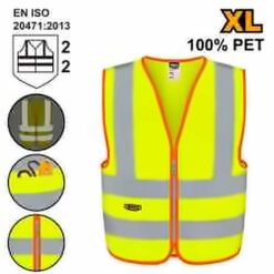 INGCO REFLECTIVE VEST W/2POCKET FLUORESCENT YELLOW EN471 CLASS 2 XL RV83XL