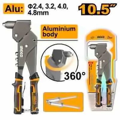 INGCO 360° SWIVEL HEAD RIVETER 2.4~4.8MM SHHR106