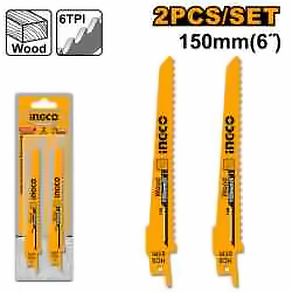 INGCO 2PCS RECIPRO SAW BLADE 150MM X 6TPI SSB644D