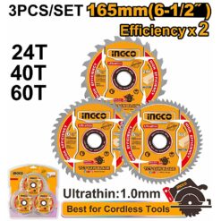 INGCO 2PC TCT SAW BLADE 165MM SET TSB16503