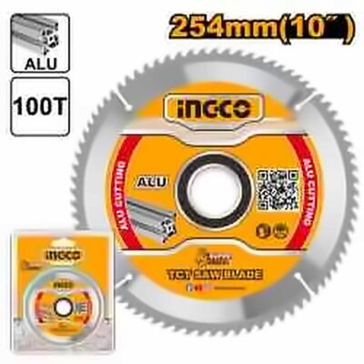 INGCO TCT SAW BLADE FOR ALUMINUM 254MM (10") 100T ARBOR 30MM TSB3254210