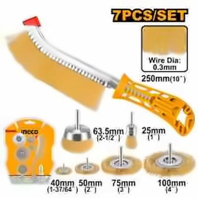 INGCO 7PC WIRE BRUSH SET WB10071