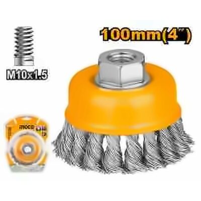 INGCO WIRE CUP BRUSH 100MM CRIMPED WB21002