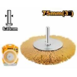 INGCO STEEL WIRE WHEEL BRUSH 75MM WITH 1/4" SHANK WB40751