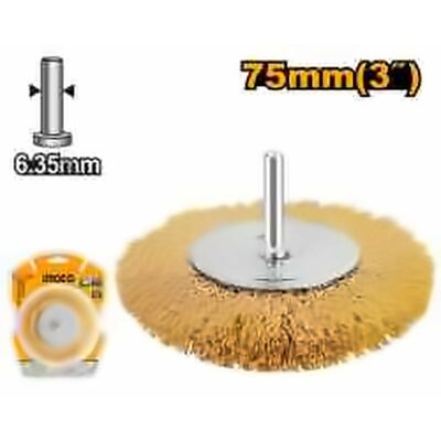 INGCO STEEL WIRE WHEEL BRUSH 75MM WITH 1/4" SHANK WB40751