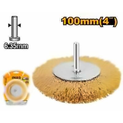 INGCO WIRE WHEEL BRUSH 100MM WITH SHANK WB41001
