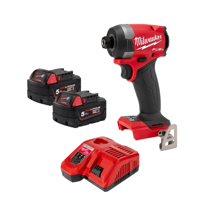 MILWAUKEE M18 FID3-502X ASIA, M18 FUEL™ GEN IV 1/4"" HEX IMPACT DRIVER W/ 2 UNITS M18™ 5.0AH BATTERY (KIT VERSION)
