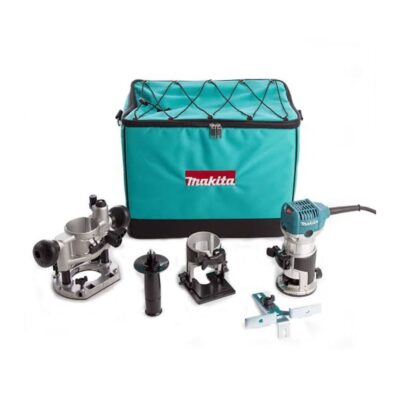 MAKITA RT0700CX2 AC TRIMMER SET WITH ATTATCHMENTS & BAG, 6MM/8MM