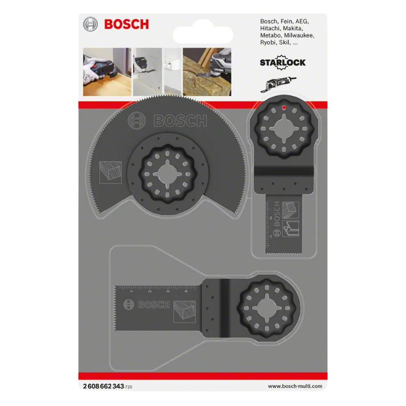 Bosch Starlock OMT Basic Wood & Metal Blade Set for Oscillating Multi-Tools, 3pc