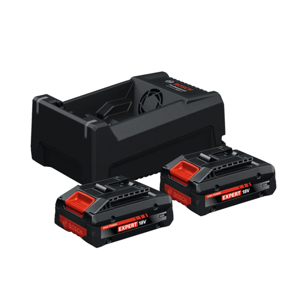 Bosch Expert Starter Kit 18V, 2 x 4.0Ah Batteries and GAL 12V/18V-80 Fast Charger