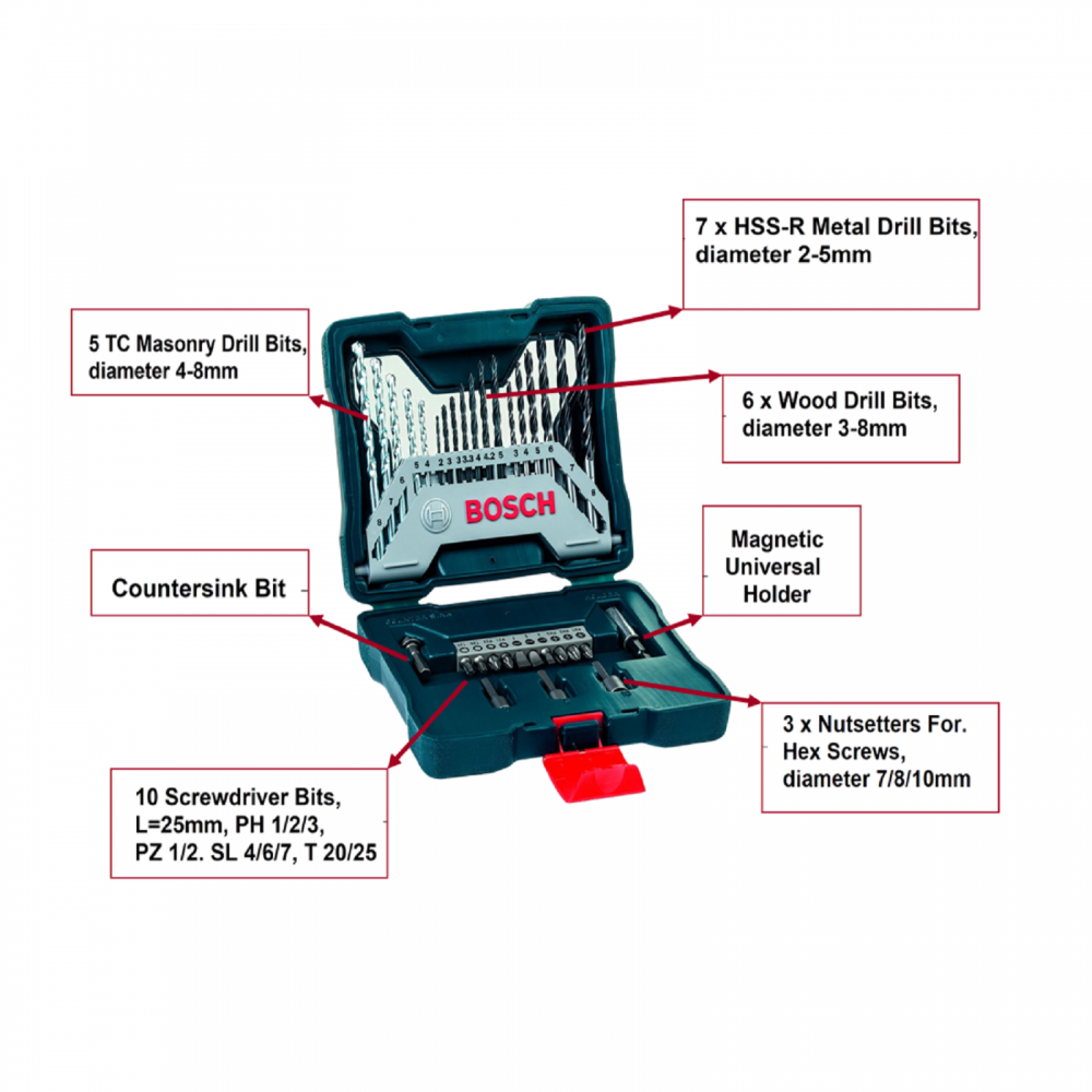Bosch X-Line Drill & Screw Bit Set, 33pc - Image 2