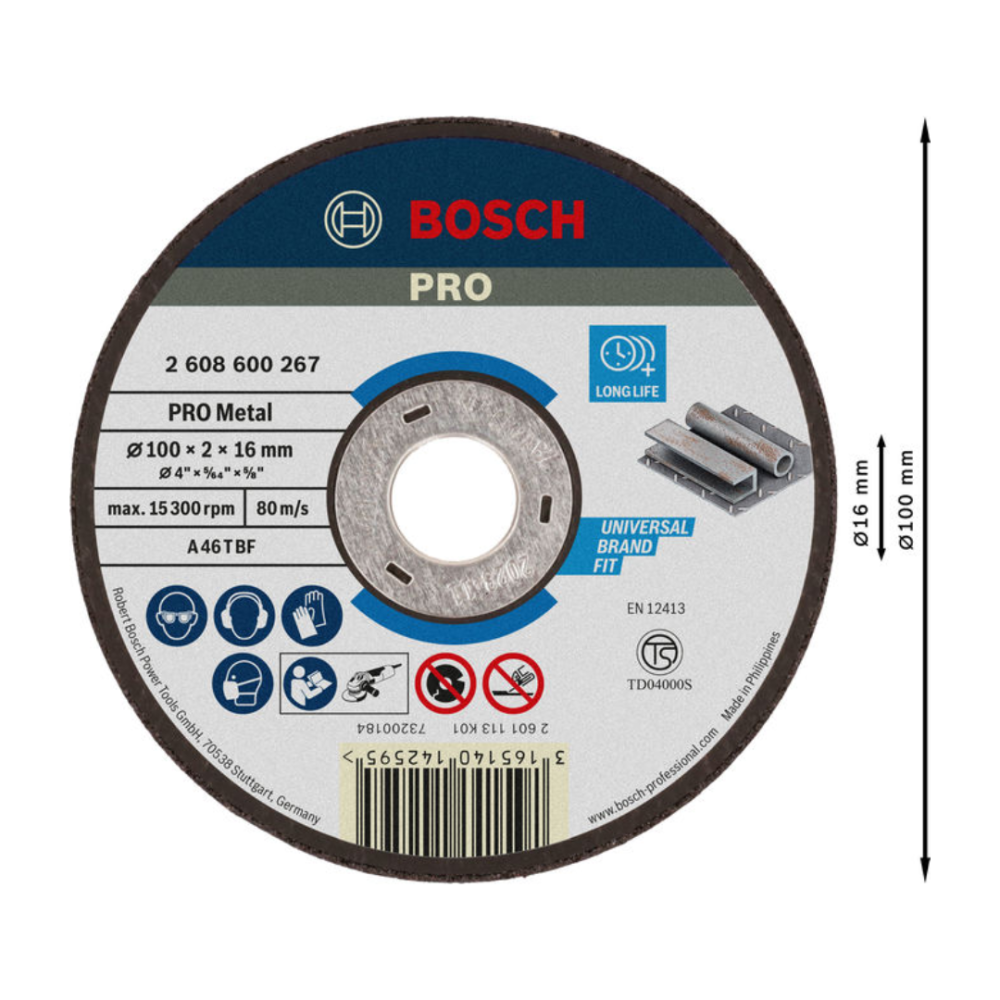 Bosch Professional Metal Cutting Disc, 100 x 2 x 16mm - Image 2