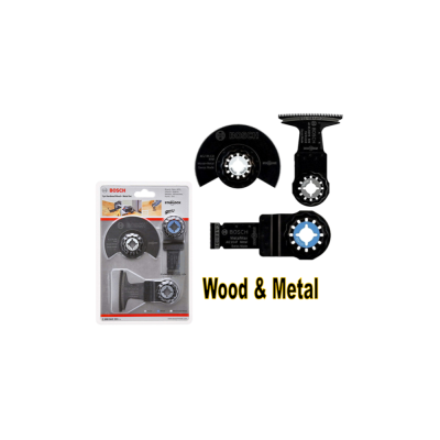 Bosch Starlock OMT Hardened Wood & Metal Blade Set with Tile Scraper, 3pc