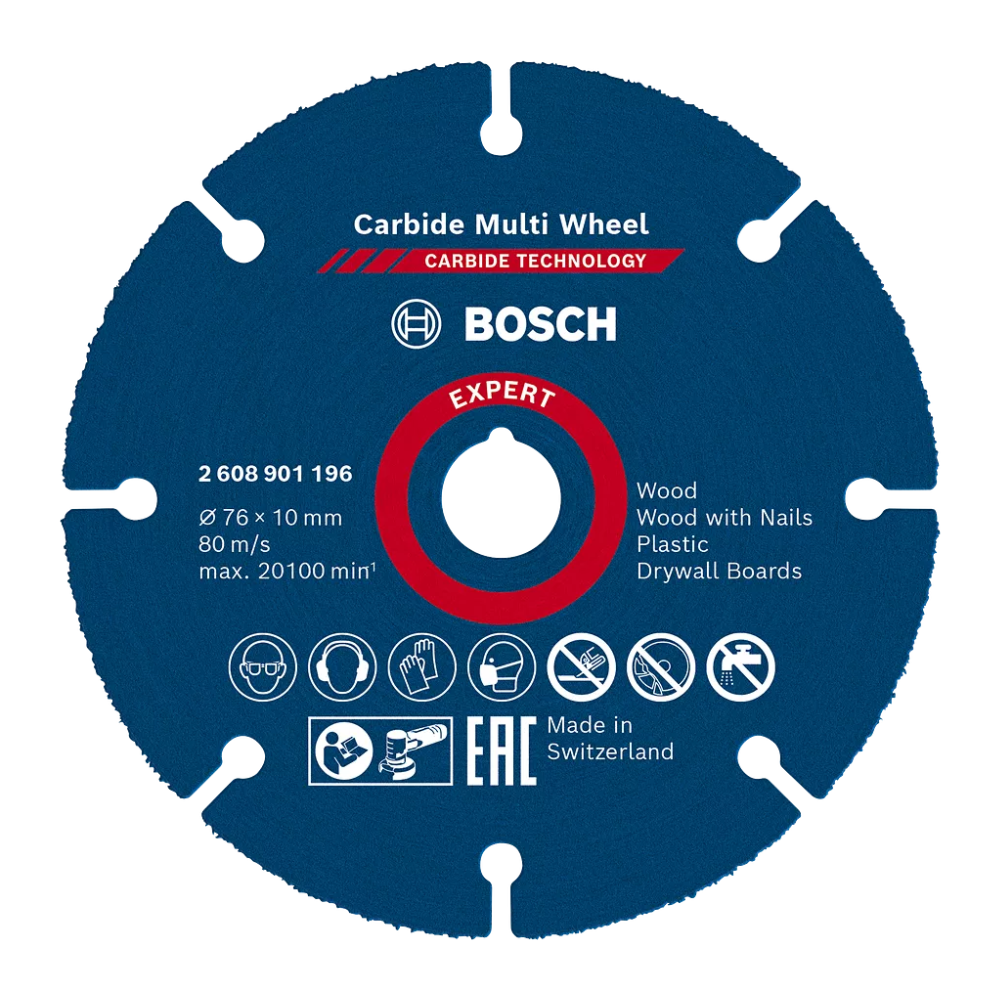 Bosch Expert Carbide Multi Wheel Cutting Disc, 76 x 10mm, for GWS 12V-76 - Image 2