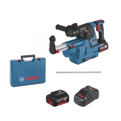 Bosch GBH 18V-26 Cordless Rotary Hammer Drill with SDS-Plus and GDE 18V-16 Dust Extractor