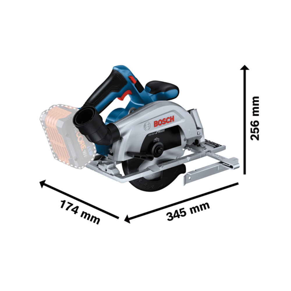 Bosch GKS 18V-57-2GX Professional Cordless Circular Saw, 165mm, Bare Unit - Image 2